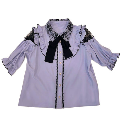 LAMCY Lace ribbon blouse