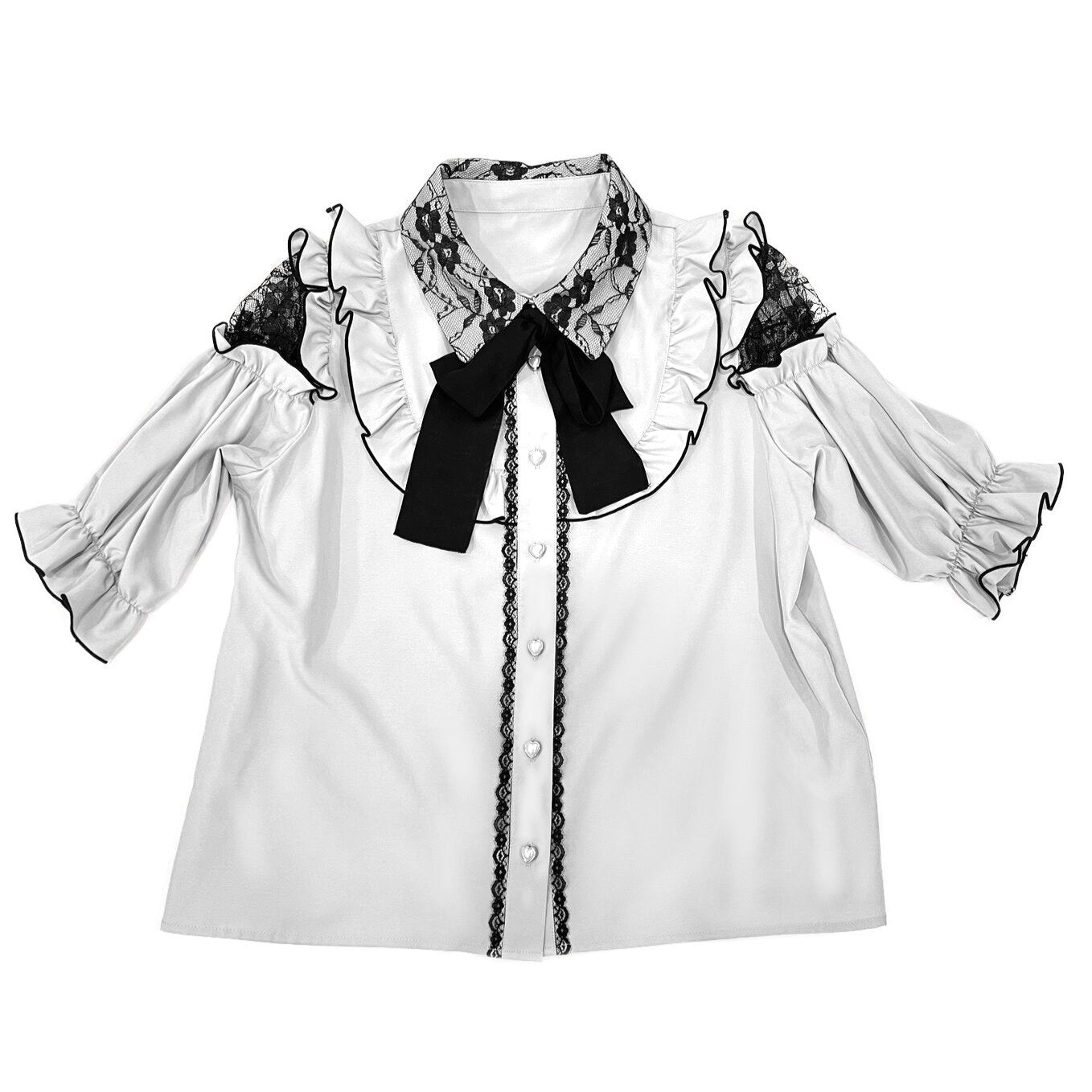 LAMCY Lace ribbon blouse