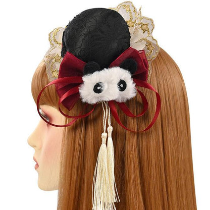 Panda hair clip set