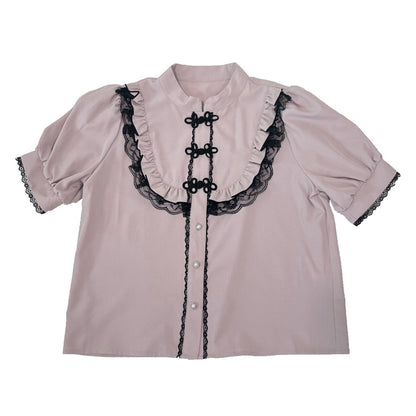 LAMCY Ribbon button blouse